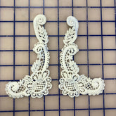 Applique - Venise Lace Applique Pairs Palest Ivory  Dyes Well!